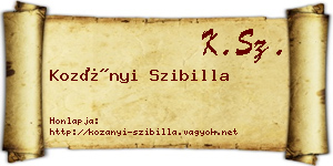 Kozányi Szibilla névjegykártya