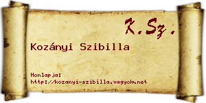 Kozányi Szibilla névjegykártya